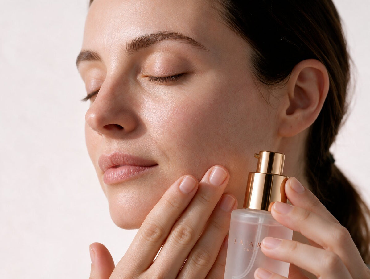 Model applying Salar Skin serum