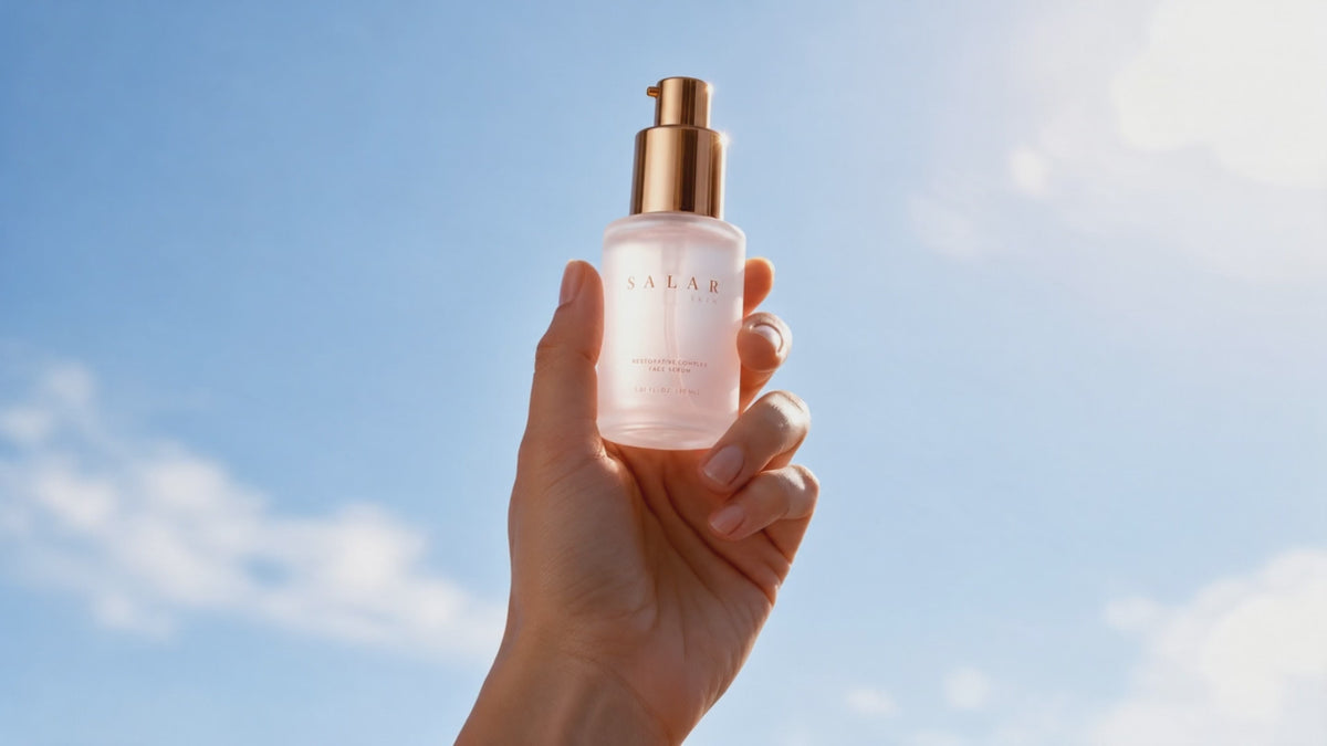 Close-up of skin as the serum is pressed in